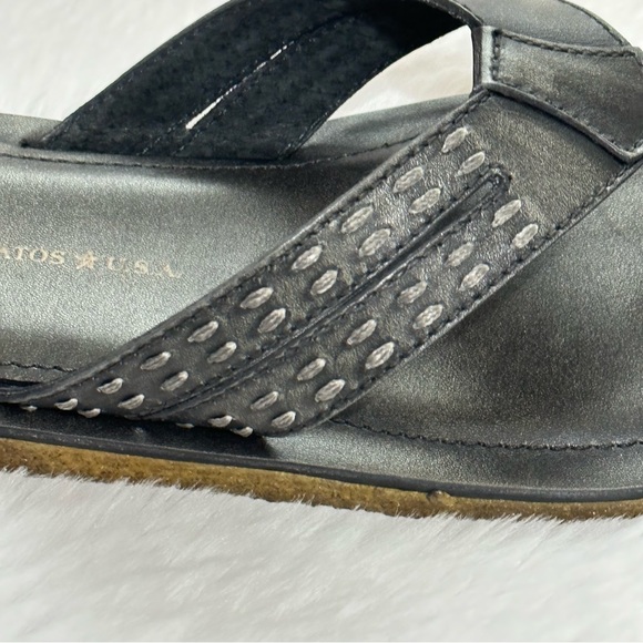 John Varvatos Thong Sandals Star USA Tobago Stitched Leather Slip Ons Slides Box - Picture 6 of 15